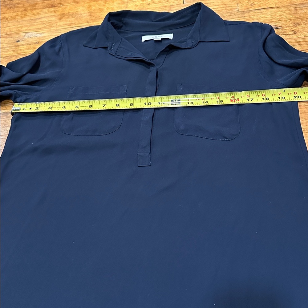 LOFT Navy Blue Tunic shirt - Medium - Picture 8 of 11